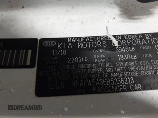 2011 Kia Forte SX с VIN KNAFW5A36B5356213, выставлен на аукционе IAAI как лот 42322381 с пробегом 133 679 миль миль и . История ставок и продаж доступна на DreamBid. Изображение 9.