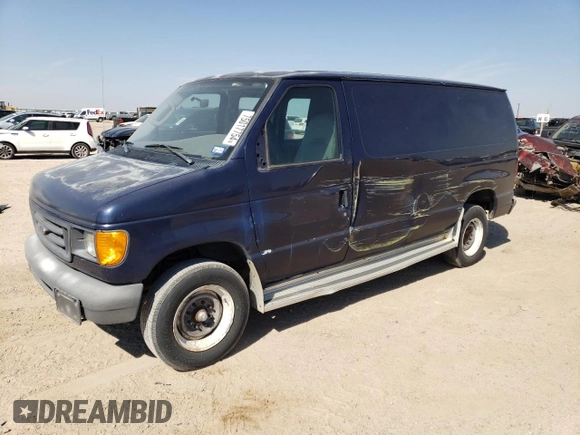 2005 Ford Econoline Cargo with VIN 1FTNE24L55HA05288, listed as a Copart auction lot 75017754 with 197,889 mi miles and Salvage Title. Bid and sale history available at carsss.com. Image 1.
