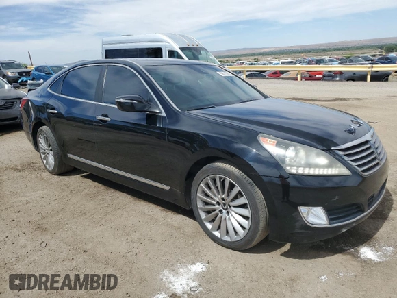 2015 Hyundai Equus Signature with VIN KMHGH4JH7FU098802, listed as a Copart auction lot 58010805 with 78,968 mi miles and Salvage title. Bid and sale history available at DreamBid. Image 4.