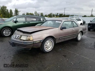 1987 Ford Thunderbird with VIN 1FABP6036HH185658, listed as a Copart auction lot 76998984 with 0 mi miles and Clean Title. Bid and sale history available at carsss.com. Image 1.