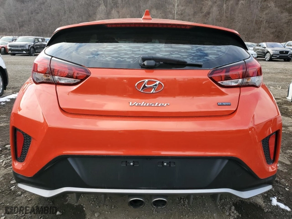 2019 Hyundai Veloster Turbo with VIN KMHTH6AB0KU018904, listed as a Copart auction lot 89337545 with 82,877 mi miles and Salvage Title. Bid and sale history available at carsss.com. Image 6.
