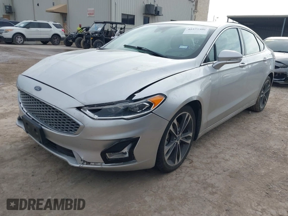 2019 Ford Fusion Titanium with VIN 3FA6P0D9XKR206465, listed as a IAAI auction lot 41577306 with 70,668 mi miles. Bid and sale history available at carsss.com. Image 2.