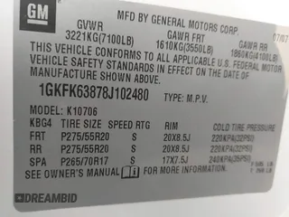 2008 GMC Yukon Denali z VIN 1GKFK63878J102480, wystawiony jako IAAI lot #42410257 z przebiegiem 258 841 mil mil oraz . Historia ofert i sprzedaży dostępna na DreamBid. Obrazek 9.