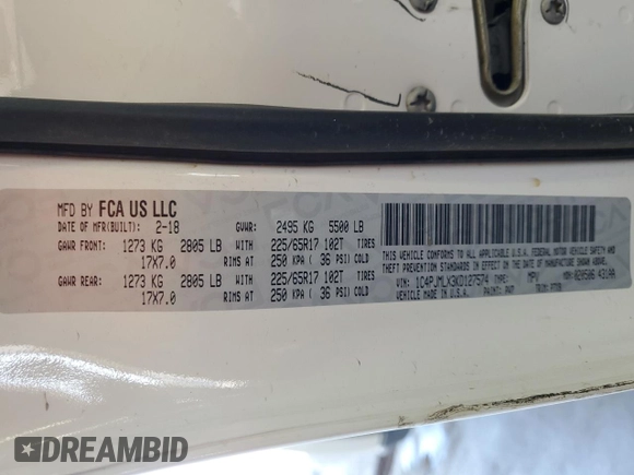 2019 Jeep Cherokee Latitude Plus with VIN 1C4PJMLX3KD127574, listed as a Copart auction lot 55470565 with 106,309 mi miles and Salvage title. Bid and sale history available at DreamBid. Image 14.