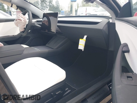 2025 Tesla Model 3 Long Range with VIN 5YJ3E1EB1SF885103, listed as a IAAI auction lot 41926295 with Not provided miles and . Bid and sale history available at DreamBid. Image 5.