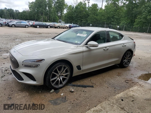 2025 Genesis G70 2.5T with VIN KMTG34SC2SU153528, listed as a Copart auction lot 64595435 with 18,752 mi miles and Clean title. Bid and sale history available at DreamBid. Image 1.