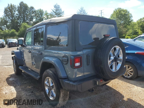 2022 Jeep Wrangler Unlimited Sahara Altitude with VIN 1C4HJXEG5NW174021, listed as a Copart auction lot 55200532 with Not provided miles and Salvage title. Bid and sale history available at DreamBid. Image 3.