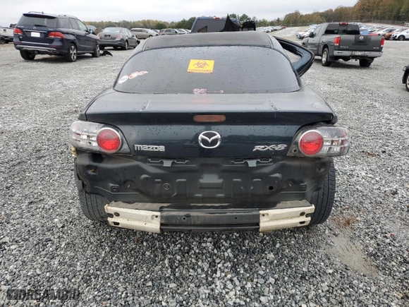 2004 Mazda RX-8 with VIN JM1FE173840119115, listed as a Copart auction lot 80307404 with 0 mi miles and Salvage Title. Bid and sale history available at carsss.com. Image 6.