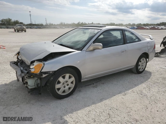2001 Honda Civic EX with VIN 1HGEM22921L106985, listed as a Copart auction lot 49196115 with 150,748 mi miles and Salvage Title. Bid and sale history available at carsss.com. Image 1.
