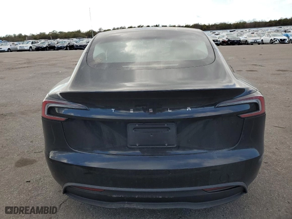2024 Tesla Model 3 with VIN 5YJ3E1EAXRF766046, listed as a Copart auction lot 43851535 with NaN miles and Salvage Title. Bid and sale history available at carsss.com. Image 6.