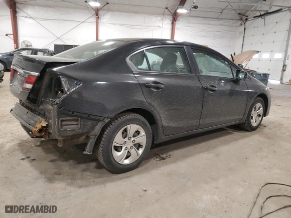 2015 Honda Civic Sedan LX with VIN 19XFB2F58FE117098, listed as a Copart auction lot 48234725 with 53,588 mi miles and Salvage Title. Bid and sale history available at carsss.com. Image 3.