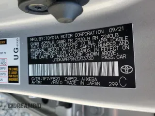 2022 Toyota Prius LE с VIN JTDKAMFPXN3203730, выставлен на аукционе Copart как лот 61597915 с пробегом 25 571 миль миль и Списание • Salvage title. История ставок и продаж доступна на DreamBid. Изображение 12.