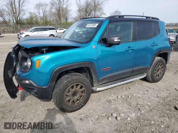 2020 Jeep Renegade Trailhawk z VIN ZACNJBC17LPM07229, wystawiony jako Copart lot #53372685 z przebiegiem 69 061 mil mil oraz Szkoda całkowita • Salvage title. Historia ofert i sprzedaży dostępna na DreamBid. Obrazek 1.