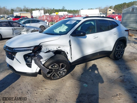 2025 Chevrolet Trax 2RS with VIN KL77LJEP0SC025657, listed as a IAAI auction lot 41867254 with 17,184 mi miles. Bid and sale history available at carsss.com. Image 2.