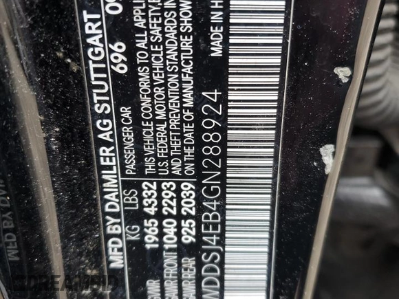 2016 Mercedes-Benz CLA with VIN WDDSJ4EB4GN288924, listed as a Copart auction lot 38746493 with 106,567 mi miles. Bid and sale history available at carsss.com. Image 14.