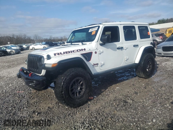 2021 Jeep Wrangler Unlimited Rubicon with VIN 1C4JJXFG1MW849460, listed as a Copart auction lot 45307515 with 54,517 mi miles and Salvage title. Bid and sale history available at DreamBid. Image 1.