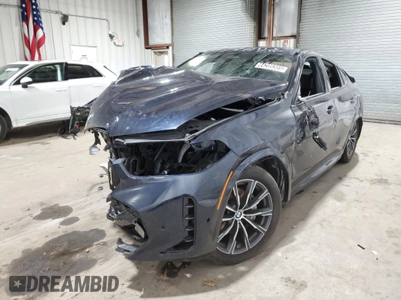 2024 BMW X6 xDrive40i with VIN 5UX33EX07R9V74903, listed as a Copart auction lot 44209305 with 0 mi miles and Salvage Title. Bid and sale history available at carsss.com. Image 1.