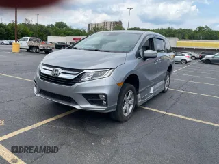 2019 Honda Odyssey EX-L with VIN 5FNRL6H77KB122457, listed as a Copart auction lot 55848825 with 62,462 mi miles and Salvage Title. Bid and sale history available at carsss.com. Image 2.