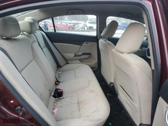 2015 Honda Civic Sedan LX with VIN 19XFB2F54FE218977, listed as a Copart auction lot 89195335 with 184,568 mi miles and Clean Title. Bid and sale history available at carsss.com. Image 10.