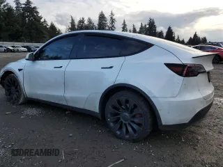 2022 Tesla Model Y Performance with VIN 7SAYGDEF2NF325084, listed as a Copart auction lot 44814525 with Not Provided miles and Salvage Title. Bid and sale history available at DreamBid. Image 2.