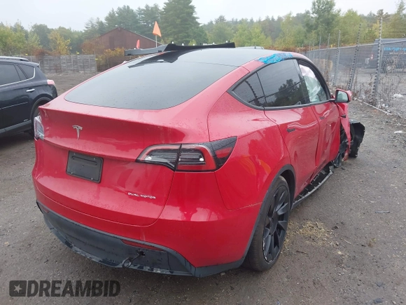2023 Tesla Model Y Long Range with VIN 7SAYGAEE5PF685474, listed as a IAAI auction lot 40348773 with 26,605 mi miles and . Bid and sale history available at DreamBid. Image 4.