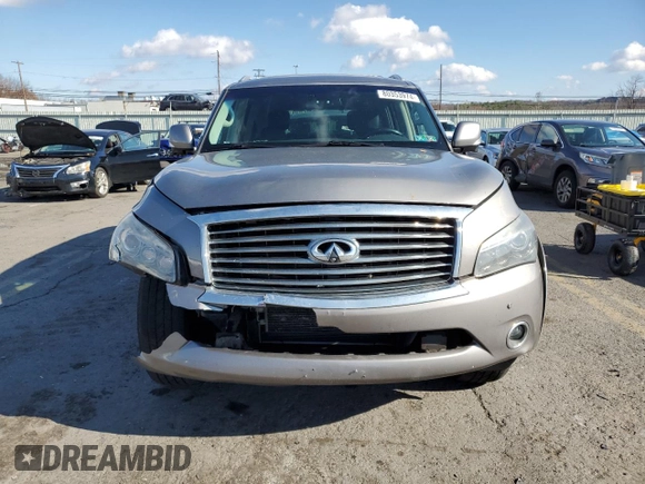 2012 Infiniti QX56 7-passenger with VIN JN8AZ2NE4C9020833, listed as a Copart auction lot 80353974 with 201,872 mi miles and Salvage Title. Bid and sale history available at carsss.com. Image 5.
