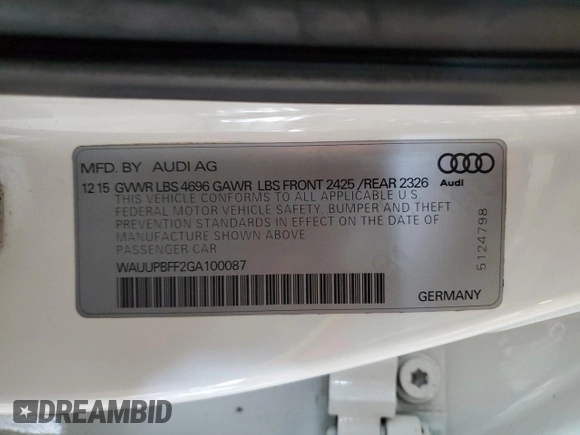 2016 Audi A3 e-tron Premium z VIN WAUUPBFF2GA100087, wystawiony jako Copart lot #43477445 z przebiegiem 95 019 mil mil oraz Czysty tytuł • Clean title. Historia ofert i sprzedaży dostępna na DreamBid. Obrazek 12.