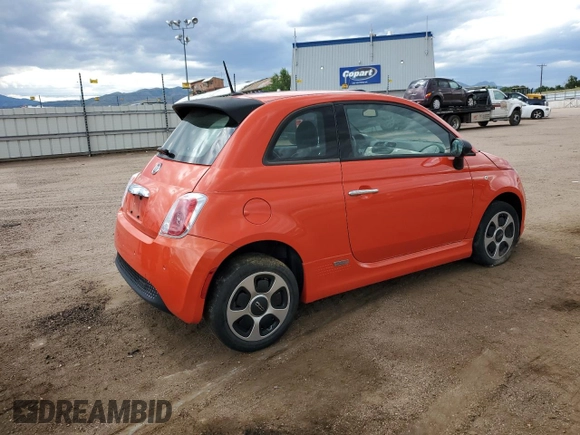 2015 FIAT 500e with VIN 3C3CFFGE4FT555467, listed as a Copart auction lot 66020695 with 21,052 mi miles and Clean title. Bid and sale history available at DreamBid. Image 3.