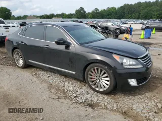 2015 Hyundai Equus Signature with VIN KMHGH4JH6FU092960, listed as a Copart auction lot 58793325 with 59,875 mi miles and Salvage title. Bid and sale history available at DreamBid. Image 4.