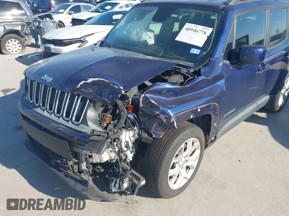 2017 Jeep Renegade Latitude with VIN ZACCJABB5HPG29029, listed as a IAAI auction lot 40946778 with 106,852 mi miles and . Bid and sale history available at DreamBid. Image 6.