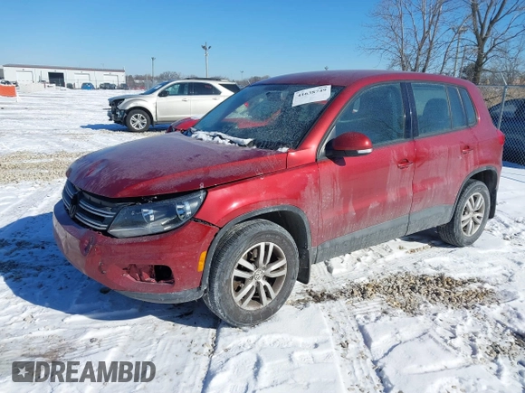 2013 Volkswagen Tiguan S with VIN WVGAV3AX2DW063067, listed as a IAAI auction lot 41638749 with 150,115 mi miles and . Bid and sale history available at DreamBid. Image 2.