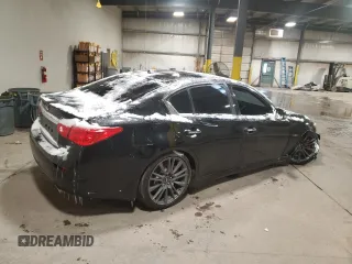 2017 Infiniti Q50 Red Sport 400 with VIN JN1FV7AR4HM871976, listed as a Copart auction lot 88888105 with 85,789 mi miles and Salvage Title. Bid and sale history available at carsss.com. Image 3.