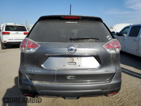 2016 Nissan Rogue SV with VIN KNMAT2MV9GP622515, listed as a Copart auction lot 48576075 with 132,907 mi miles and Salvage Title. Bid and sale history available at carsss.com. Image 6.