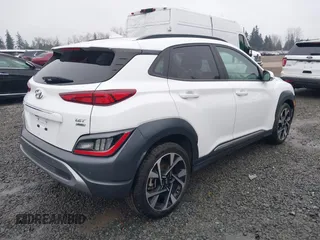 2022 Hyundai Kona Limited with VIN KM8K5CA3XNU811739, listed as a IAAI auction lot 41271588 with 50,007 mi miles and . Bid and sale history available at DreamBid. Image 4.
