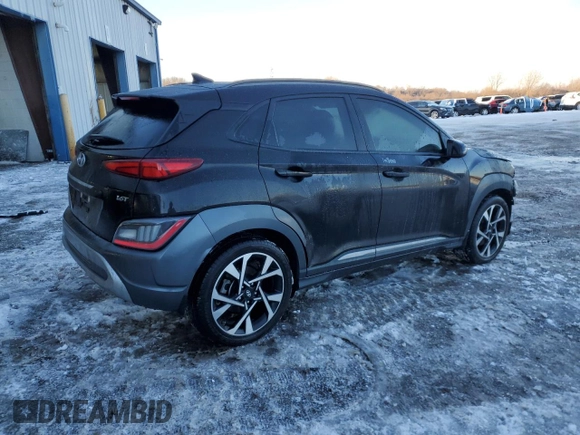 2022 Hyundai Kona Limited with VIN KM8K53A36NU902118, listed as a Copart auction lot 45153975 with 30,597 mi miles and Salvage Title. Bid and sale history available at carsss.com. Image 3.
