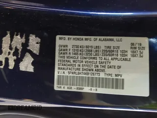 2019 Honda Odyssey EX-L z VIN 5FNRL6H74KB126773, wystawiony jako IAAI lot #41800523 z przebiegiem 46 982 mil mil oraz . Historia ofert i sprzedaży dostępna na DreamBid. Obrazek 9.