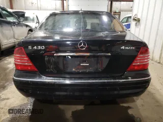 2004 Mercedes-Benz S 430 with VIN WDBNG83J14A427691, listed as a Copart auction lot 49355755 with 25,897 mi miles and Salvage Title. Bid and sale history available at DreamBid. Image 6.