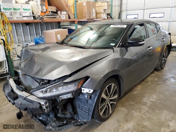 2021 Nissan Maxima SV with VIN 1N4AA6CV3MC513409, listed as a Copart auction lot 79942364 with 0 mi miles and Salvage Title. Bid and sale history available at carsss.com. Image 1.