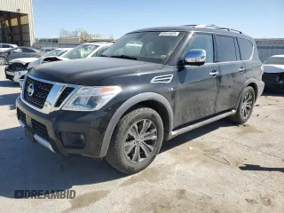 2017 Nissan Armada Platinum with VIN JN8AY2NE1H9706743, listed as a Copart auction lot 52411925 with 108,056 mi miles and Salvage Title. Bid and sale history available at carsss.com. Image 1.