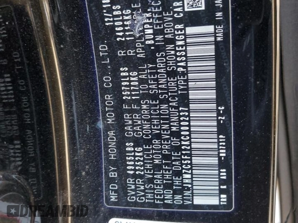 2019 Honda Clarity Plug-In Hybrid with VIN JHMZC5F12KC000237, listed as a Copart auction lot 74776494 with 0 mi miles and Salvage Title. Bid and sale history available at carsss.com. Image 13.