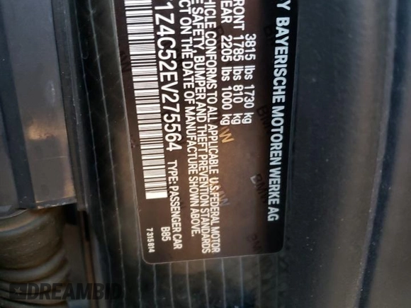 2014 BMW i3 with VIN WBY1Z4C52EV275564, listed as a Copart auction lot 85915664 with 35,961 mi miles and Salvage Title. Bid and sale history available at carsss.com. Image 12.