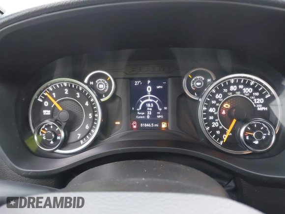 2022 Ram 1500 Big Horn with VIN 1C6RRFBG9NN374344, listed as a IAAI auction lot 41259324 with 81,846 mi miles and . Bid and sale history available at DreamBid. Image 7.