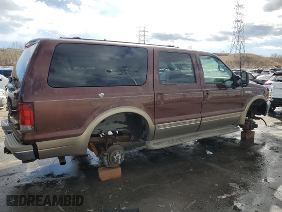 2000 Ford Excursion Limited с VIN 1FMNU43S7YEB85589, выставлен на аукционе Copart как лот 43738255 с пробегом 233 688 миль миль и Списание • Salvage title. История ставок и продаж доступна на DreamBid. Изображение 3.