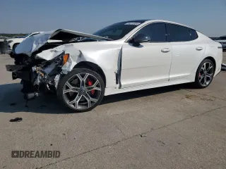 2020 Kia Stinger GT1 with VIN KNAE45LC8L6080384, listed as a Copart auction lot 74575904 with 61,958 mi miles and Salvage Title. Bid and sale history available at carsss.com. Image 1.