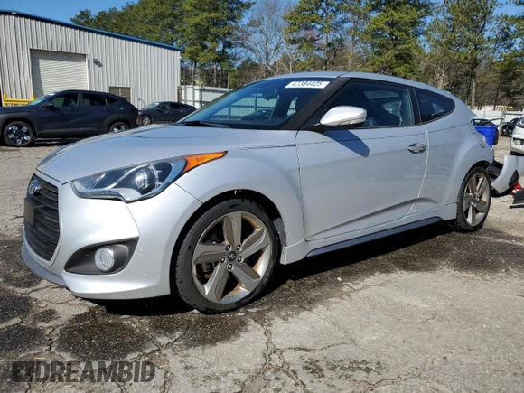 2014 Hyundai Veloster Turbo with VIN KMHTC6AE8EU183757, listed as a Copart auction lot 47384425 with 82,561 mi miles and Salvage Title. Bid and sale history available at carsss.com. Image 1.