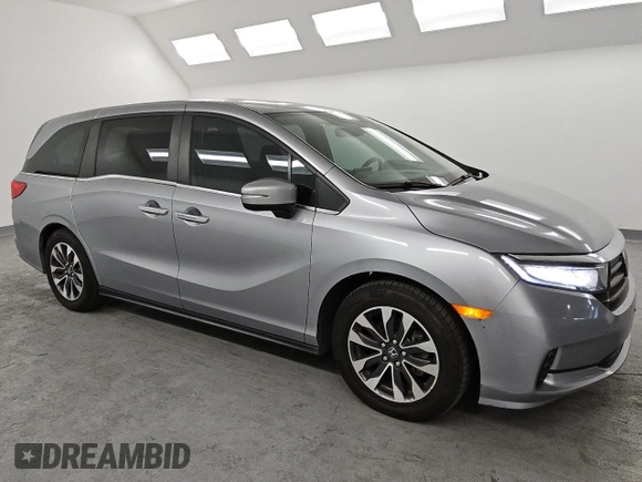 2022 Honda Odyssey EX-L with VIN 5FNRL6H78NB051774, listed as a Copart auction lot 48158075 with 35,280 mi miles and Clean Title. Bid and sale history available at DreamBid. Image 4.