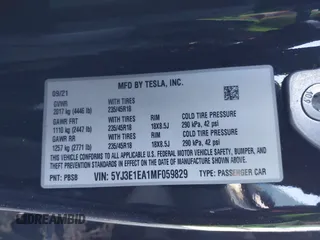 2021 Tesla Model 3 Standard Range Plus z VIN 5YJ3E1EA1MF059829, wystawiony jako IAAI lot #41700782 z przebiegiem 36 813 mil mil oraz . Historia ofert i sprzedaży dostępna na DreamBid. Obrazek 9.