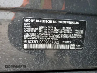 2024 BMW X5 M60i with VIN 5UX33EU03R9S57382, listed as a Copart auction lot 47561935 with 16,305 mi miles and Salvage Title. Bid and sale history available at carsss.com. Image 13.