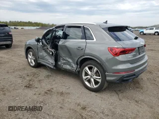 2021 Audi Q3 S line Premium with VIN WA1DECF38M1022053, listed as a Copart auction lot 47713663 with 17,545 mi miles. Bid and sale history available at carsss.com. Image 2.