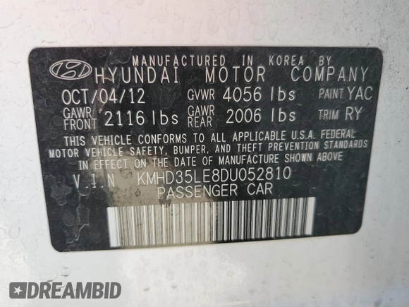 2013 Hyundai Elantra GT w/Blue Int with VIN KMHD35LE8DU052810, listed as a Copart auction lot 72935104 with 101,211 mi miles and Salvage Title. Bid and sale history available at carsss.com. Image 15.